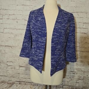 Kasper Womens Blazer Sz  6P Blue Tweed Jacket